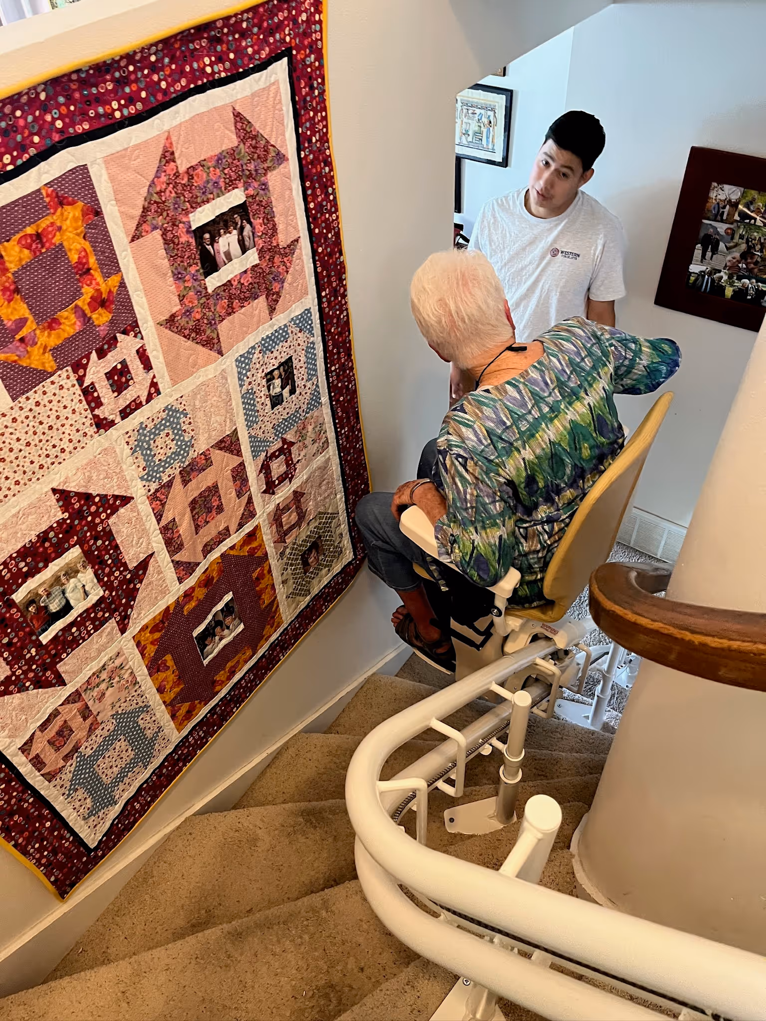 Curved stairlift installation in Logan, Utah