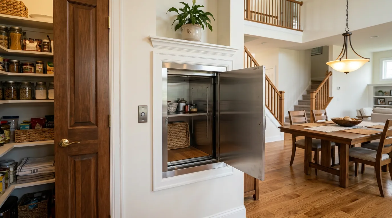Pro Dumbwaiter installed in a residential kitchen wall