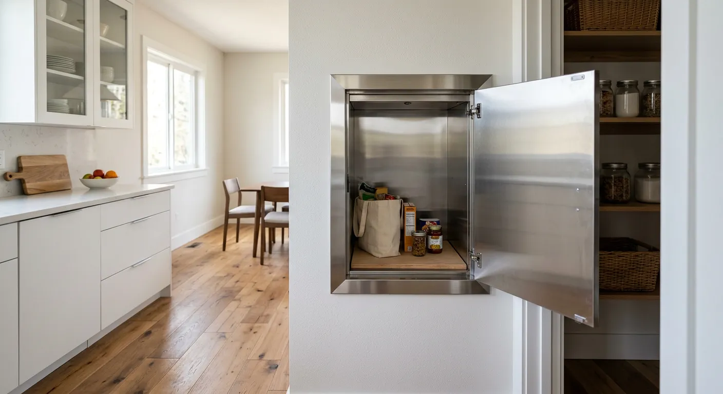 Pro Dumbwaiter installed in a residential kitchen wall
