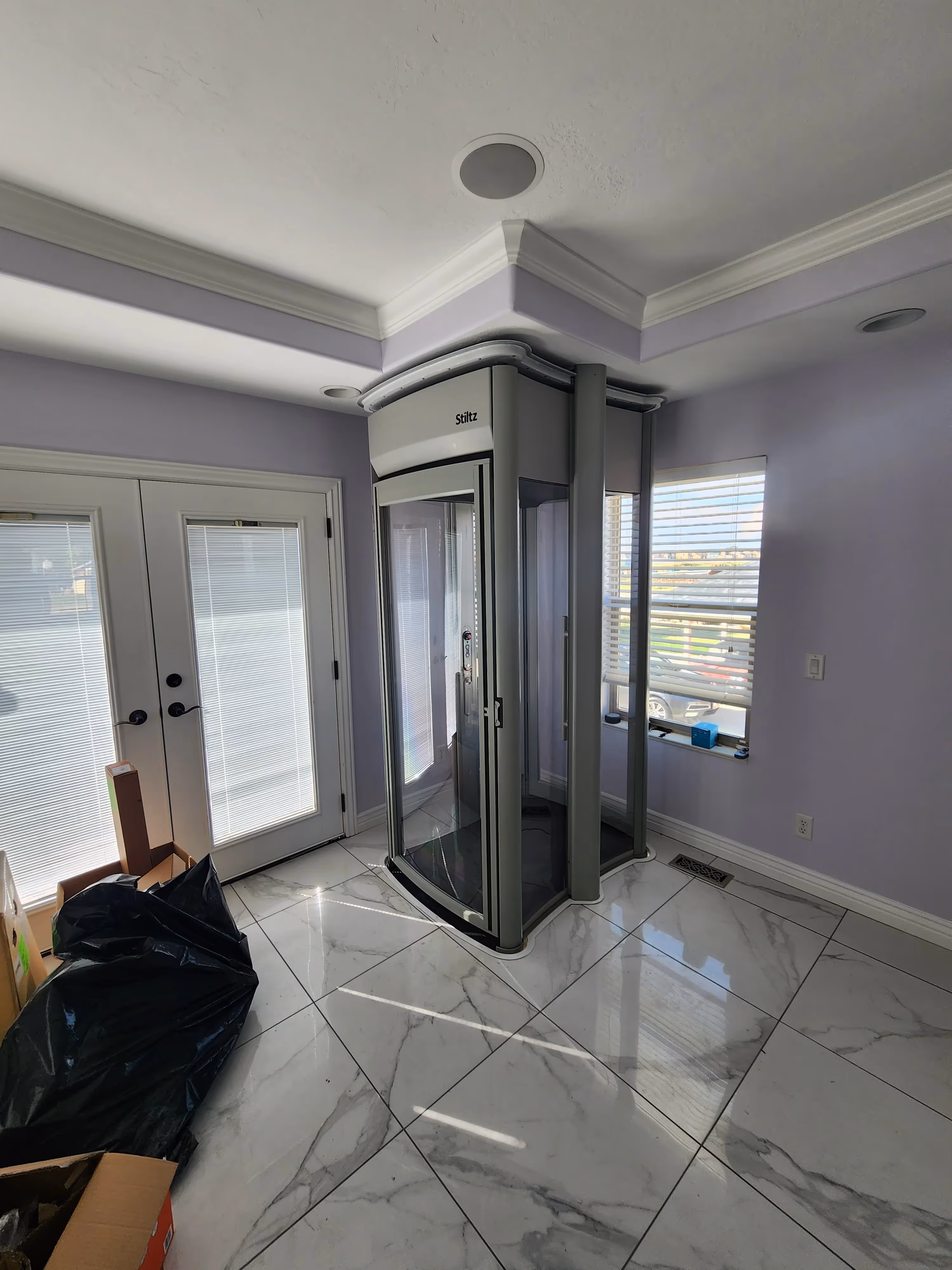 Modern residential home elevator installed in a contemporary home