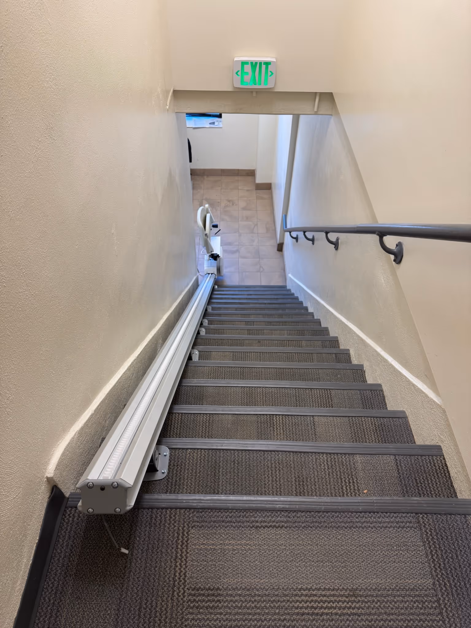 Straight stairlift at community center in Fillmore, Utah