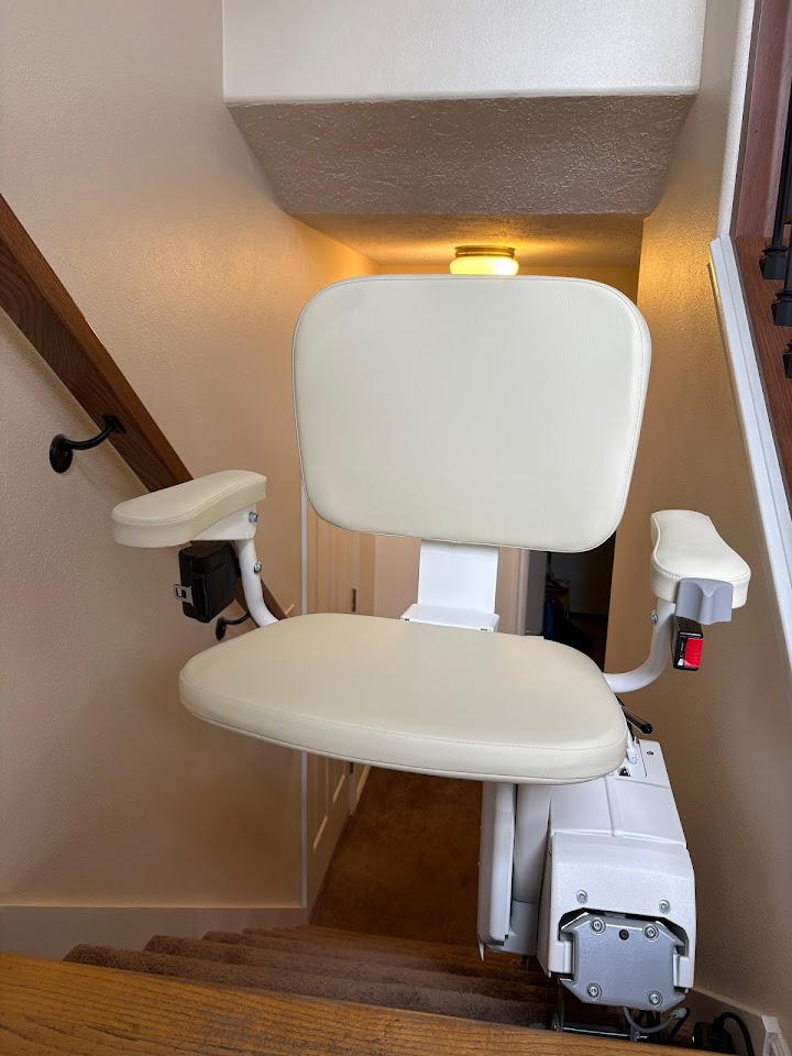 Straight stairlift installed in a home