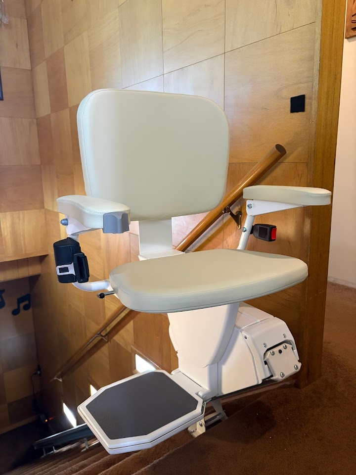Straight stairlift installed in a home